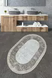Monivärinen Antibakteerinen Kylpymatto 70x120 cm - 100% Polyesteri, 10 mm Nukka, Konepestävä, Liukumaton Alapuoli - Kylpyhuonematot ja kosteantilan matot - 8683342800624 - 1