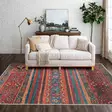 Monivärinen eteisen matto käytävämatto 100x150 cm - Antibakteerinen, Ekologinen, Liukumaton, Konepestävä, 100% Polyesteri, 650 gr/m² - Suuret ja keskikokoiset matot - 8683342895514 - 1