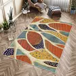 Monivärinen Konepestävä Antibakteerinen Matto 180x280 cm - Puuvilla/Polyesteri, Liukumaton, Konekudottu, 6 mm Paksuus - Suuret ja keskikokoiset matot - 8683743508914 - 3