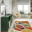Monivärinen Konepestävä Antibakteerinen Matto 180x280 cm - Puuvilla/Polyesteri, Liukumaton, Konekudottu, 6 mm Paksuus - Suuret ja keskikokoiset matot - 8683743508914 - 2