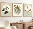 Monivärinen MDF-seinäkoriste 3-osainen: 50x70 cm Kehystetty Maalaus, 100% MDF ja Massiivipuu, Elegantti Sisustus - Taulut ja kehykset - 8684282337614 - 1