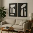 Musta MDF-seinäkoriste 40x60 cm (2 kpl) - Tyylikäs ja kestävä sisustustaulu kodin tai toimiston sisustukseen - Taulut ja kehykset - 8684283720514 - 1