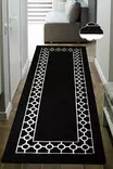 Musta Valkoinen Matto 80x120 cm - Antibakteerinen, Konepestävä, Liukumaton, 100% Polyesteri, 10 mm Paksuus - Pienet matot ja käytävämatot - 8682870898264 - 1