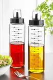 Öljyannostelijasetti 2 kpl - 100% lasia, 500 ml, läpinäkyvä, astianpesukoneen kestävä, keittiötarvike, tyylikäs muotoilu - Tarjoiluastiat - 8684283679034 - 3