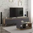 Olohuoneen Kalustesetti - Anthracite Walnut - 100% Melamiinipinnoitettu - TV-taso 180x42x35 cm - Pöytä 90x36x45 cm - Huonekalut - 8683742131144 - 2