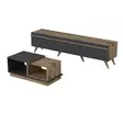 Olohuoneen Kalustesetti - Anthracite Walnut - 100% Melamiinipinnoitettu - TV-taso 180x42x35 cm - Pöytä 90x36x45 cm - Huonekalut - 8683742131144 - 5