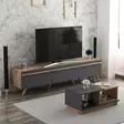 Olohuoneen Kalustesetti - Anthracite Walnut - 100% Melamiinipinnoitettu - TV-taso 180x42x35 cm - Pöytä 90x36x45 cm - Huonekalut - 8683742131144 - 4