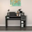 Opiskelupöytä Anthracite - 100% Melamiinipinnoitettu, 120x55x93,3 cm, Näppäimistöteline, Vetolaatikko, Hyllyt, Seinään Kiinnitettävä - Työpöydät - 8682870728424 - 2