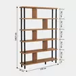 Perinteinen Kirjahylly - Musta Atlantin Mänty, 100% Melamiinipinnoitettu, 25mm Paksuus, 120x168,5x28 cm, Helppo Koota - Kirjahyllyt - 8683342857314 - 5