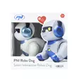 PNI Robo Dog interaktiivinen älyrobotti, lelu, ääniohjaus, kosketuspainikkeet, valkoinen-sininen, akku mukana 3,7 V 350 mAh - PNI tuotteet - 5949066529214 - 12
