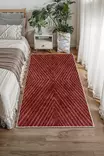 Punainen 100% Polyesteri Matto 40x60 cm - Konepestävä, Liukumaton PVC Alusta, 5 mm Nukka, 650 gr/m² - Pienet matot ja käytävämatot - 8684283760114 - 2