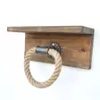 Putkikoukku - Käsintehty Huonekalu, 100% Kuusipuu & Köysi, Pähkinänruskea, 3 kg Kantavuus, 30x14x12 cm, Seinään Kiinnitettävä - Huonekalut - 8681875502824 - 6