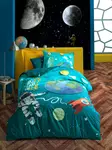 Ranforce Young pussilakanasetti, turkoosi valkoinen punainen keltainen vihreä, 160 x 220 cm, pehmeä, helppohoitoinen - Lakanat ja tyynyliinat - 8681875766974 - 1