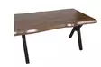 Ruokapöytä, 140x75x80 cm, 100% Melamiinipinnoitettu Lastulevy, Metallijalat, Pähkinä, Kestävä ja Tyylikäs - Ruokapöydät - 8683342538664 - 4