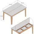 Ruokapöytä, valkoinen pähkinäpuu, 145 cm leveä, kestävä, vakaa - Ruokapöydät - 8683743327324 - 6