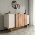 Sand Walnut Konsoli - 100% Melamiinipinnoitettu Lastulevy, 180x81x40 cm, Useita Hyllyjä, Seinään Kiinnitettävä - Lipastot ja senkit - 8684283421114 - 4
