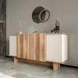 Sand Walnut Konsoli - 100% Melamiinipinnoitettu Lastulevy, 180x81x40 cm, Useita Hyllyjä, Seinään Kiinnitettävä - Lipastot ja senkit - 8684283421114 - 5