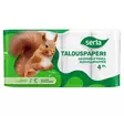 Serla Talouspaperi 4 rl valkoinen - Talouspaperit, wc-paperit, nenäliinat - 6414301080274 - 1
