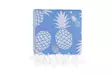 Sininen Ananas Fouta Rantapyyhe - 100% Puuvillaa, 100x180 cm, Konepestävä, Erittäin Imukykyinen ja Pehmeä - Pyyhkeet ja kylpytakit - 8683342757294 - 3
