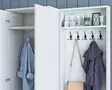 Skandinaavinen Valkoinen Eteisteline - 100% Melamiinipinnoitettu Lastulevy, 1 Laatikko, Useita Hyllyjä, 119,6x182,8x37,3 cm - Huonekalut - 8681875885224 - 5