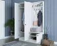 Skandinaavinen Valkoinen Eteisteline - 100% Melamiinipinnoitettu Lastulevy, 1 Laatikko, Useita Hyllyjä, 119,6x182,8x37,3 cm - Huonekalut - 8681875885224 - 3