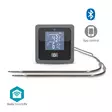 SmartLife lihalämpömittari | Push-ilmoitus / Summeri | Bluetooth® | Ajastin | LCD | Koettimien lukumäärä: 2 | 1.20 m | Koettimen pidikkeet | Nedis® SmartLife | Harmaa - Keittiö ja ruoanlaitto - 5412810475094 - 1