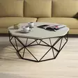 Sohvapöytä - Kermanvärinen, 100% Melamiinipinnoitettu Lastulevy, 18mm, Metallirunko, 90x38x90cm, Moderni Design - Sohvapöydät - 8681875827804 - 2