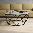 Sohvapöytä - Kermanvärinen, 100% Melamiinipinnoitettu Lastulevy, 18mm, Metallirunko, 90x38x90cm, Moderni Design - Sohvapöydät - 8681875827804 - 3
