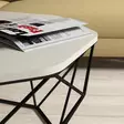 Sohvapöytä - Kermanvärinen, 100% Melamiinipinnoitettu Lastulevy, 18mm, Metallirunko, 90x38x90cm, Moderni Design - Sohvapöydät - 8681875827804 - 4