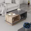 Sohvapöytä Anthracite Oak - Moderni ja Tyylikäs, 100% Melamiinipinnoitettu, Useita Hyllyjä, Kiinnitettävä Seinäkiinnitys - Sohvapöydät - 8682870115064 - 4