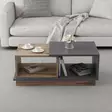 Sohvapöytä Anthracite Oak - Moderni ja Tyylikäs, 100% Melamiinipinnoitettu, Useita Hyllyjä, Kiinnitettävä Seinäkiinnitys - Sohvapöydät - 8682870115064 - 2