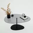 Sohvapöytä, Tumma Harmaa Musta, 100% Karkaistu Lasi, 90x40x60 cm, Metallijalat, Helppo Koota, 1 Paketti - Sohvapöydät - 8684282402664 - 9