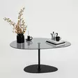 Sohvapöytä, Tumma Harmaa Musta, 100% Karkaistu Lasi, 90x40x60 cm, Metallijalat, Helppo Koota, 1 Paketti - Sohvapöydät - 8684282402664 - 8