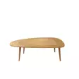Teak-värinen sohvapöytä: 100% mäntykehys, pyökkijalat, 115x38x50 cm - Ajaton ja kestävä huonekalu kodin sisustukseen - Sohvapöydät - 8683742112044 - 1