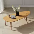 Teak-värinen sohvapöytä: 100% mäntykehys, pyökkijalat, 115x38x50 cm - Ajaton ja kestävä huonekalu kodin sisustukseen - Sohvapöydät - 8683742112044 - 5