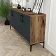 Teollinen Konsoli - 160cm Leveys, 78cm Korkeus, 35cm Syvyys, Pähkinä Antrasiitti, Metalli Jalusta, Muovi Kahva - Lipastot ja senkit - 8683743027804 - 4