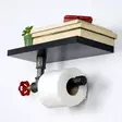 Teollinen Musta Hopea WC-paperiteline 100% MDF, Seinään Kiinnitettävä, 30x14x22 cm, Valmiiksi Koottu, Yksi Pakkaus - Kylpyhuonetarvikkeet - 8682870776944 - 5