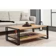 Teollinen sohvapöytä - Atlantic Pine Musta - 2-Tasoinen Säilytys - 100% Melamiinipinnoitettu - 110x70x40 cm - Sohvapöydät - 8681875315554 - 3