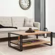 Teollinen sohvapöytä - Atlantic Pine Musta - 2-Tasoinen Säilytys - 100% Melamiinipinnoitettu - 110x70x40 cm - Sohvapöydät - 8681875315554 - 2