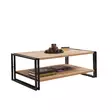Teollinen sohvapöytä - Atlantic Pine Musta - 2-Tasoinen Säilytys - 100% Melamiinipinnoitettu - 110x70x40 cm - Sohvapöydät - 8681875315554 - 1