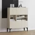 Travertiinivärinen Konsoli - 100% Melamiinipinnoitettu Lastulevy, 18 mm, 100x35x125 cm, Useita Hyllyjä, Kiinnitettävä Seinäkiinnitys - Lipastot ja senkit - 8684282984764 - 2