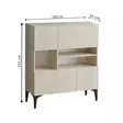 Travertiinivärinen Konsoli - 100% Melamiinipinnoitettu Lastulevy, 18 mm, 100x35x125 cm, Useita Hyllyjä, Kiinnitettävä Seinäkiinnitys - Lipastot ja senkit - 8684282984764 - 4