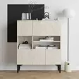 Travertiinivärinen Konsoli - 100% Melamiinipinnoitettu Lastulevy, 18 mm, 100x35x125 cm, Useita Hyllyjä, Kiinnitettävä Seinäkiinnitys - Lipastot ja senkit - 8684282984764 - 3