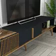 TV-taso 180 cm, Pähkinä-Antrasiitti, 100% Melamiinipinnoitettu Lastulevy, Useita Hyllyjä, Muovijalat 20 cm - TV-tasot - 8683742130604 - 6