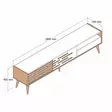 TV-taso, 180x35x45 cm, Pähkinä, 100% Melamiinipinnoitettu Lastulevy, Muovikahva ja -jalat, Useita Hyllyjä, Lisäsäilytystilaa - TV-tasot - 8684282088264 - 1