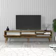 TV-taso, 180x35x45 cm, Pähkinä, 100% Melamiinipinnoitettu Lastulevy, Muovikahva ja -jalat, Useita Hyllyjä, Lisäsäilytystilaa - TV-tasot - 8684282088264 - 3