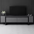 TV-taso Anthracite Black - 100% Melamiinipinnoitettu Lastulevy, Metallijalat, 180x50x30 cm, Tyylikäs ja Kestävä - TV-tasot - 8684283557264 - 3