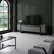 TV-taso Anthracite Black - 100% Melamiinipinnoitettu Lastulevy, Metallijalat, 180x50x30 cm, Tyylikäs ja Kestävä - TV-tasot - 8684283557264 - 6