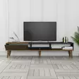 TV-taso, Huonekalut, Pähkinä Antrasiitti, 100% Melamiinipinnoitettu Lastulevy, 180x40x35 cm, Muovijalat, 30 kg, 2 Pakkausta - TV-tasot - 8683742130574 - 5