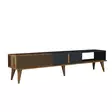 TV-taso, Huonekalut, Pähkinä Antrasiitti, 100% Melamiinipinnoitettu Lastulevy, 180x40x35 cm, Muovijalat, 30 kg, 2 Pakkausta - TV-tasot - 8683742130574 - 9